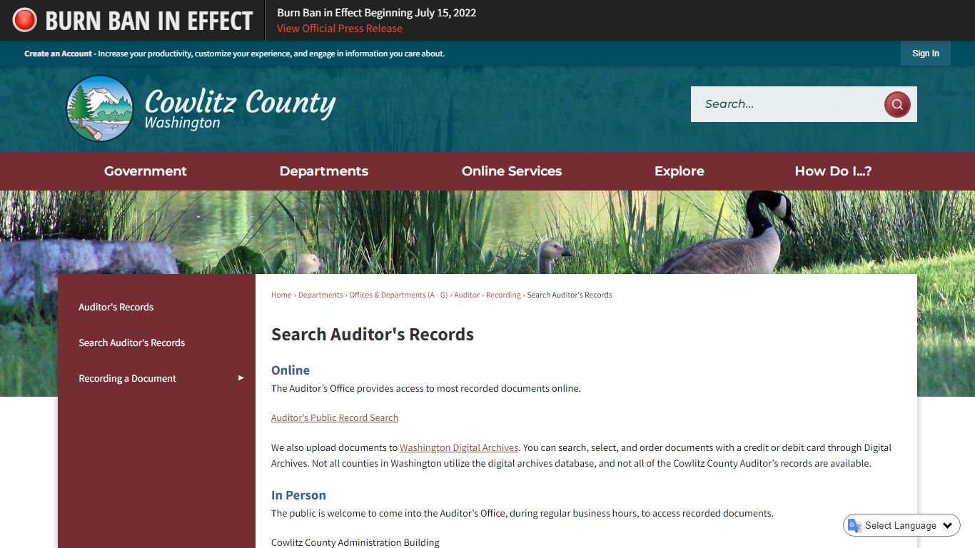 Search Auditor's Records | Cowlitz County, WA - Official Website