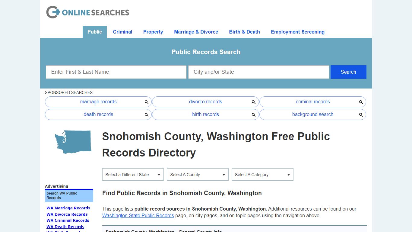 Snohomish County, Washington Public Records Directory